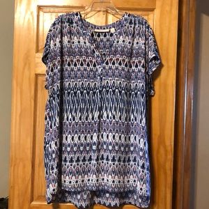 Sejour Printed V-Neck Top